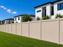 Tan 96"W X 72"H Full Privacy Fence.